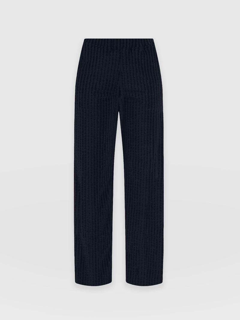 Apartment Pant - Navy Stripe Velvet