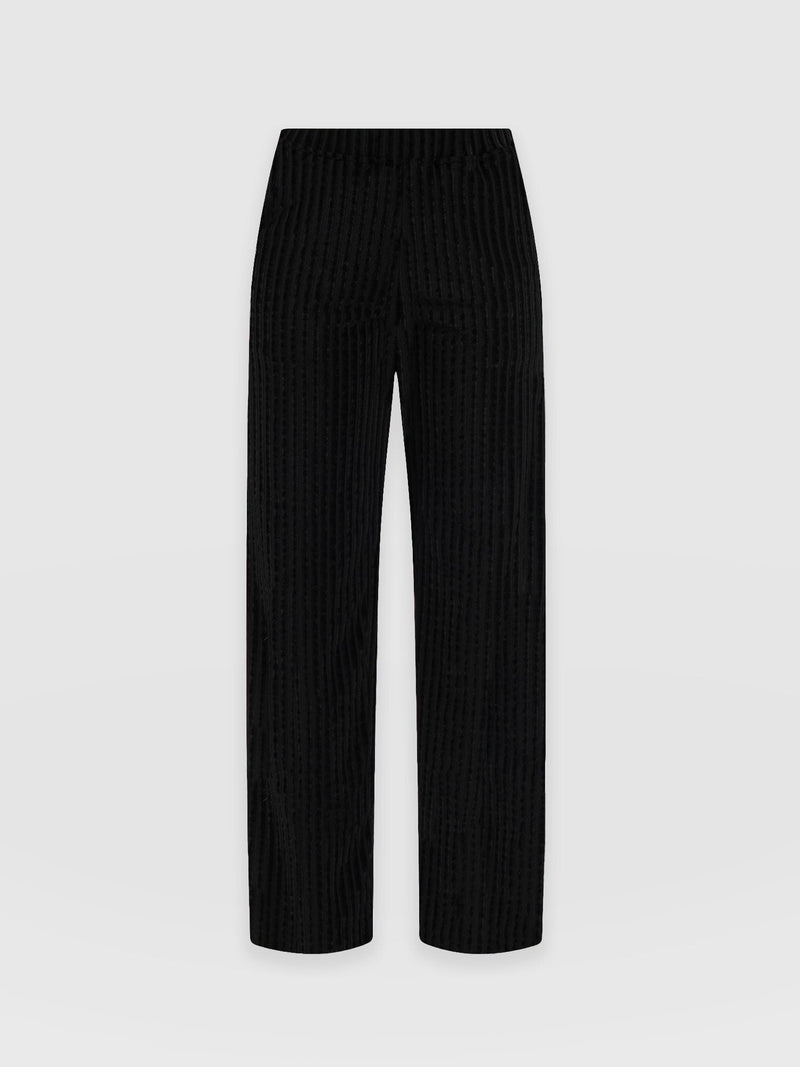 Apartment Pant - Black Stripe Velvet