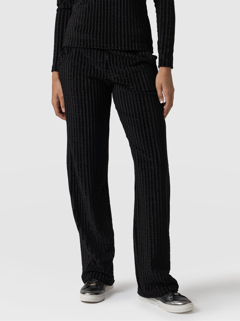 Apartment Pant - Black Stripe Velvet