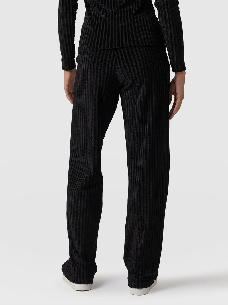 Apartment Pant - Black Stripe Velvet