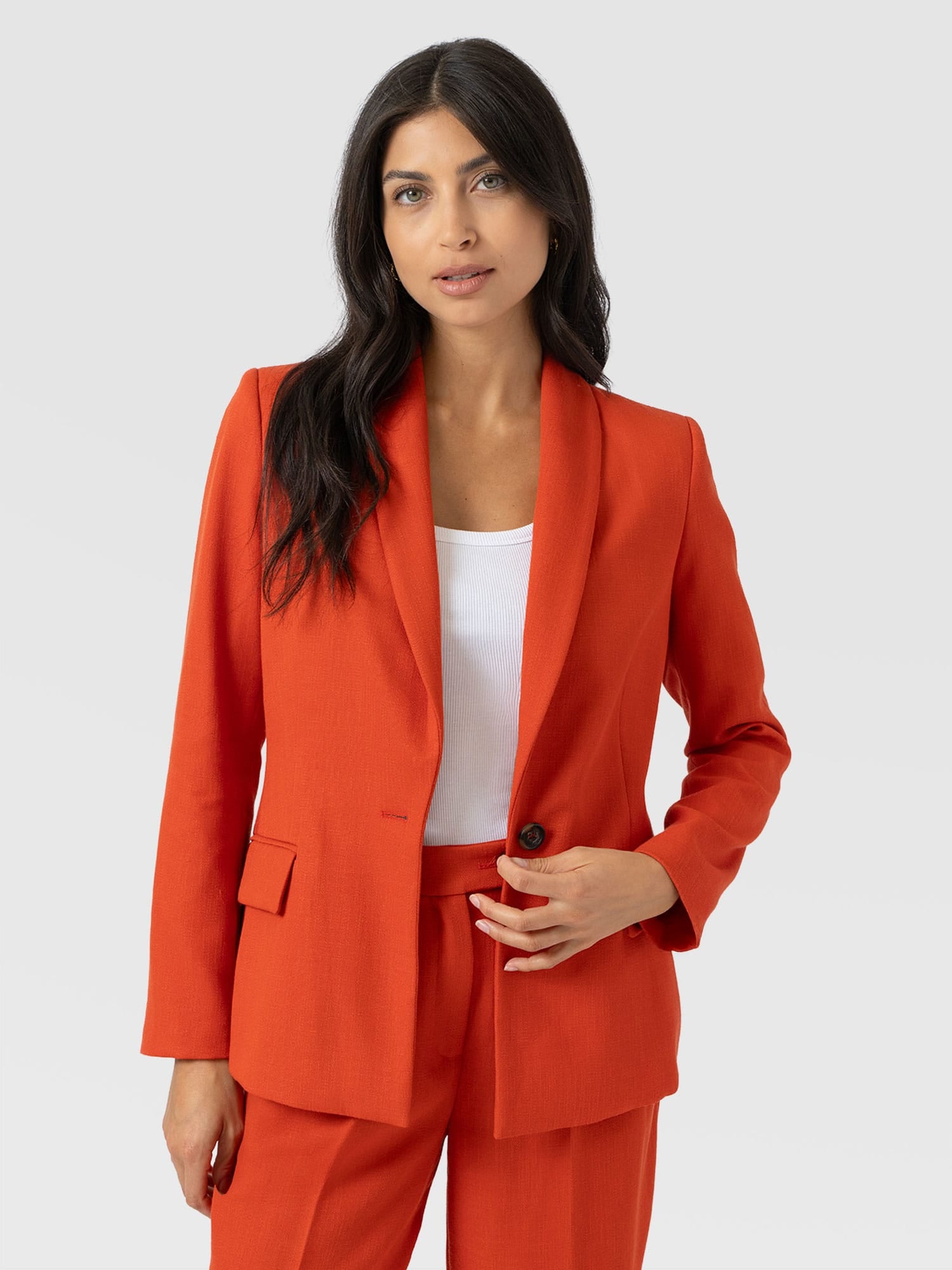 Argent Blazer - Burnt Orange - Women's Jackets | Saint + Sofia® UK