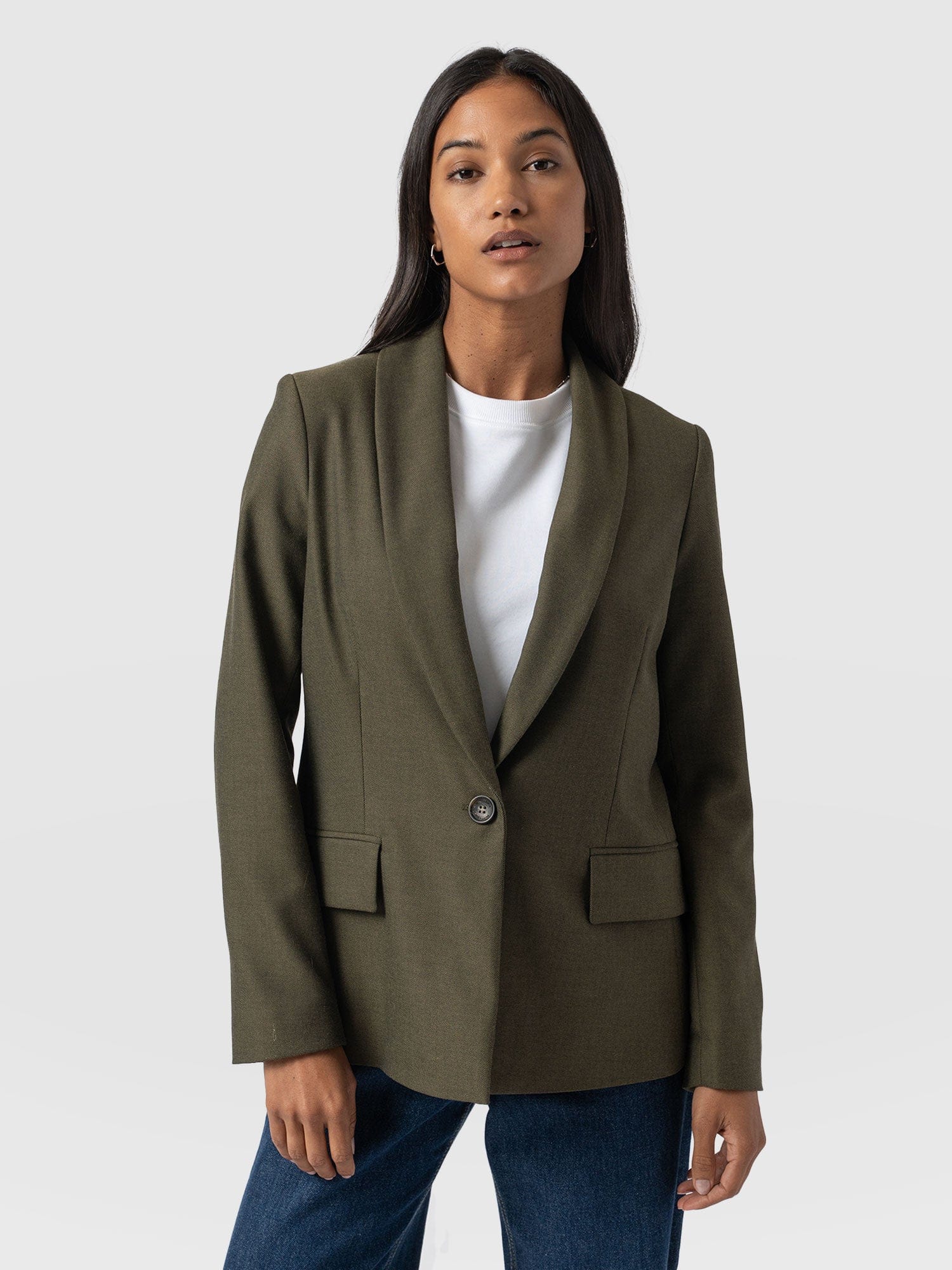 Khaki blazer womens uk best sale