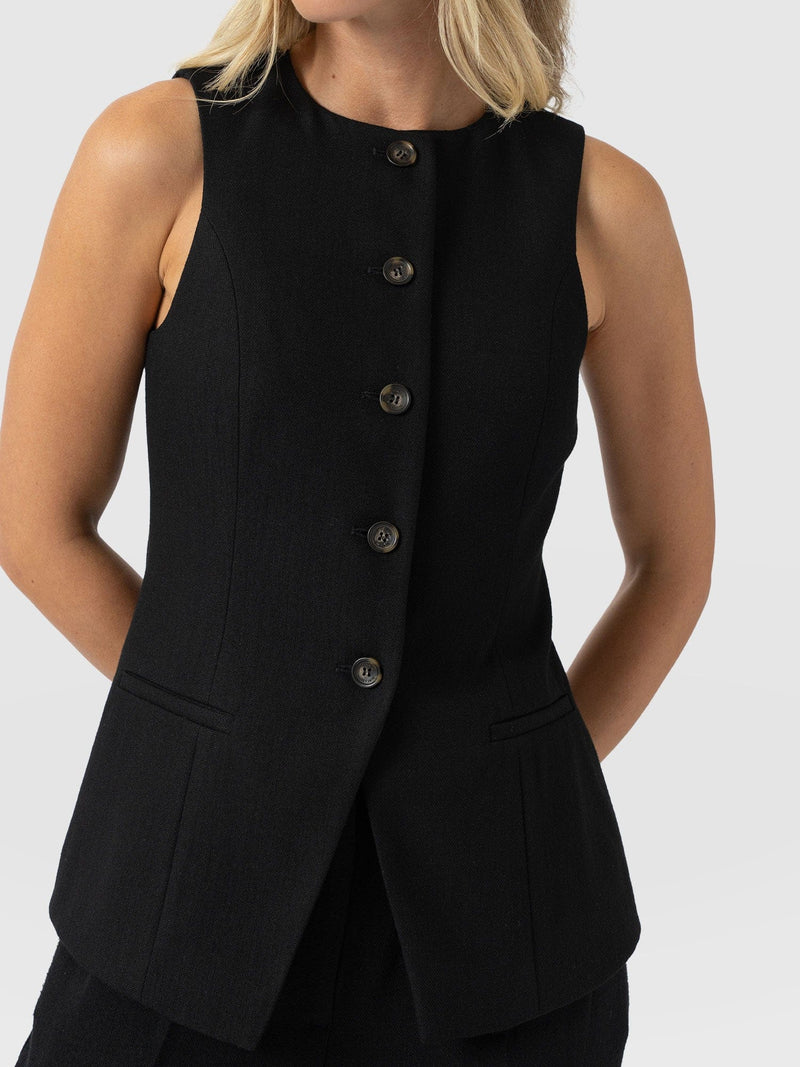 Argent Waistcoat - Black - Women's Jackets | Saint + Sofia® UK