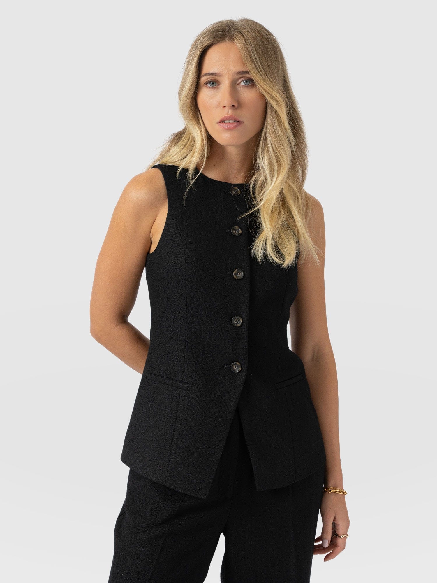 Argent Waistcoat - Black - Women's Jackets | Saint + Sofia® UK