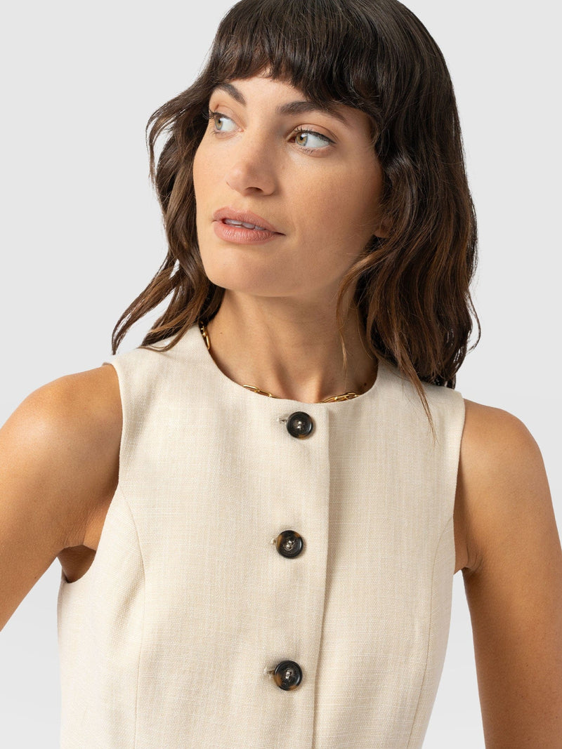 Argent Waistcoat - Cream - Women's Jackets | Saint + Sofia® UK