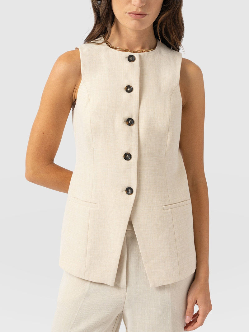 Argent Waistcoat - Cream - Women's Jackets | Saint + Sofia® UK