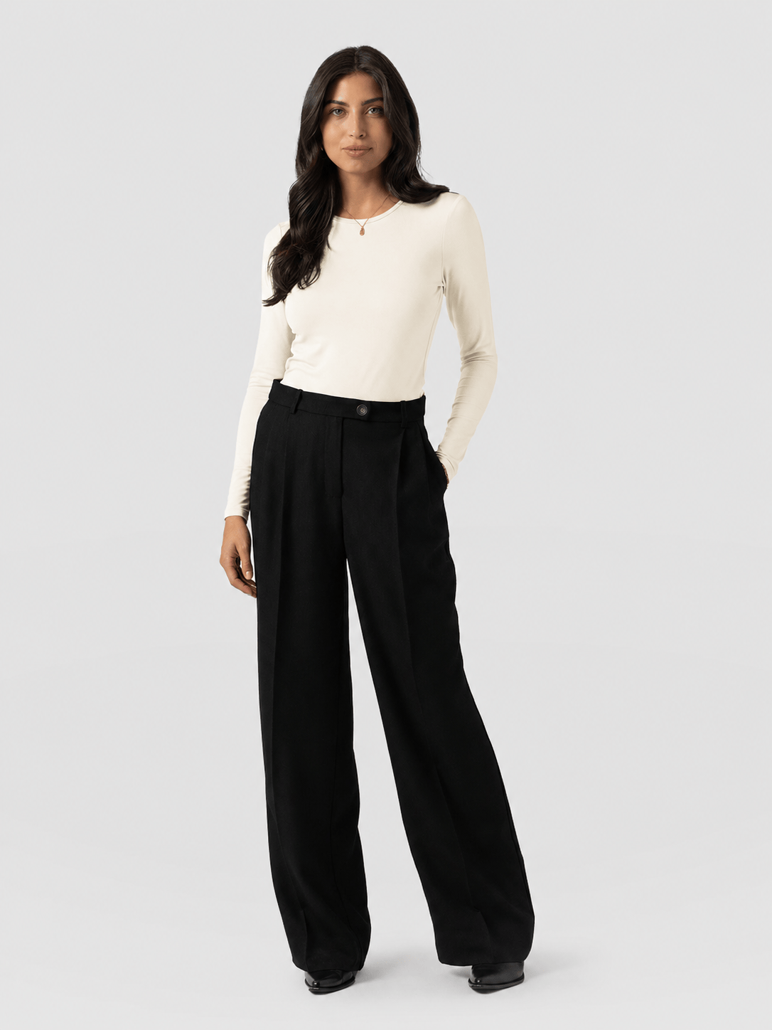 Argent Wide Leg Pant Black - Women's Trousers | Saint + Sofia® UK