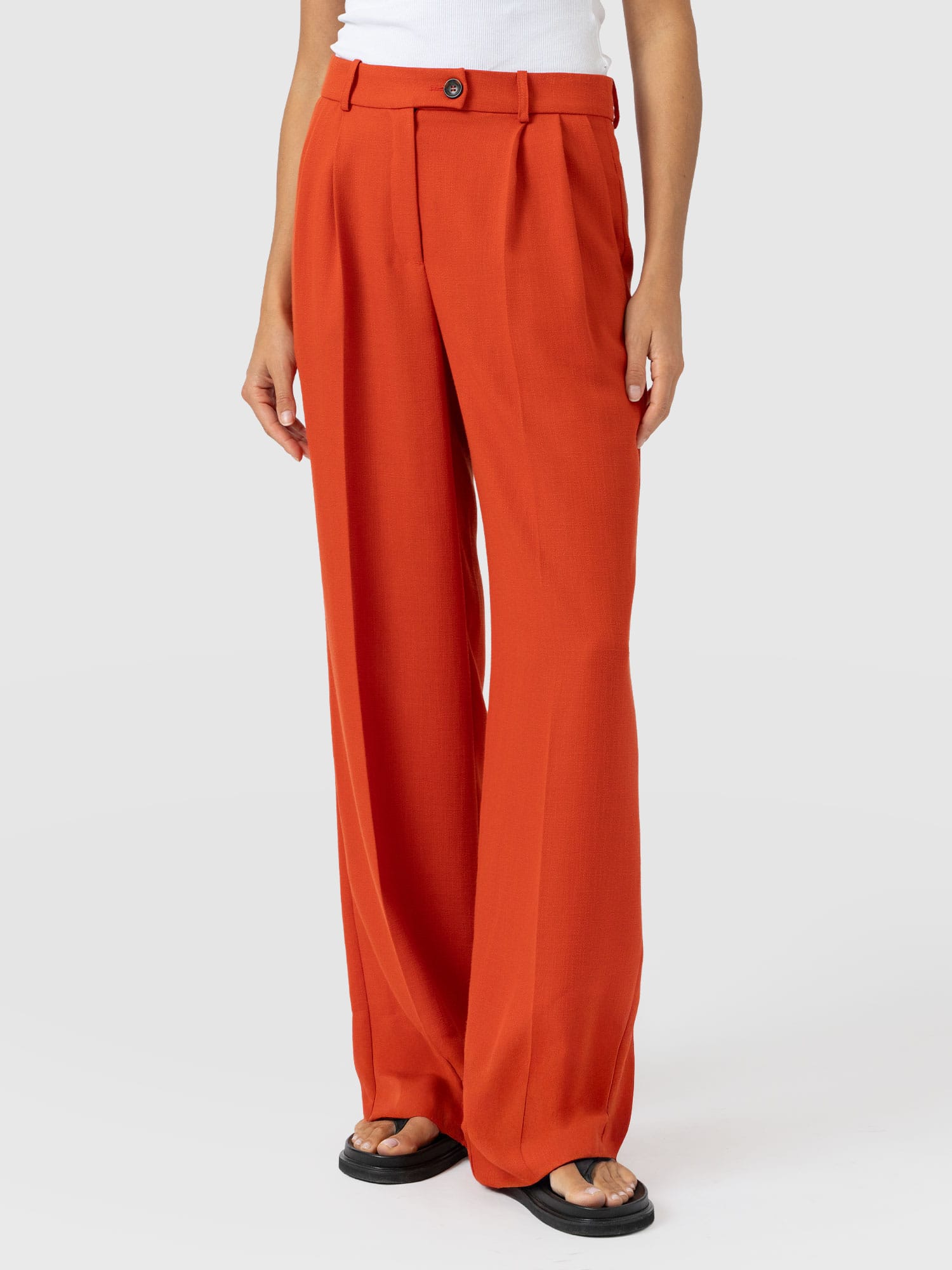 Argent Wide Leg Pant - Burnt Orange - Women's Trousers | Saint + Sofia® UK