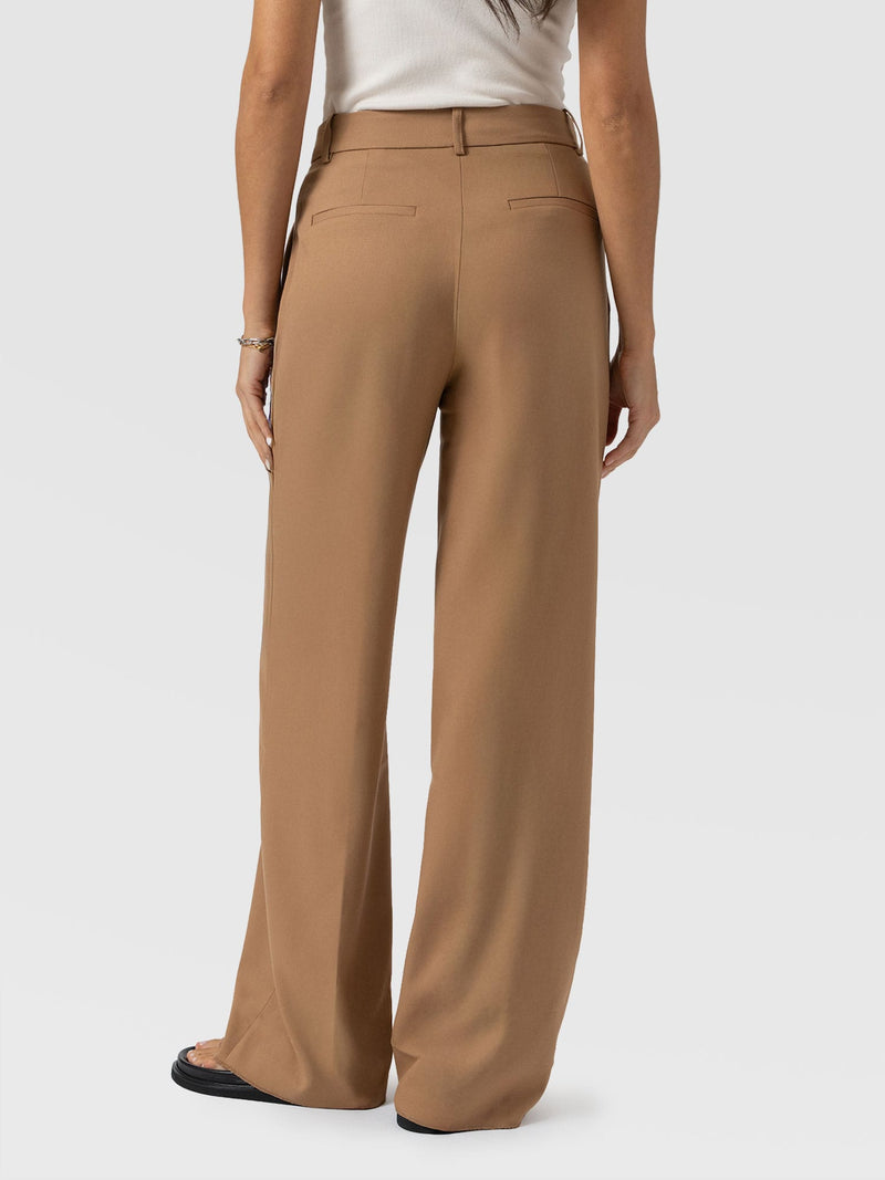 Argent Wide Leg Pant Camel - Women's Trousers | Saint + Sofia® UK