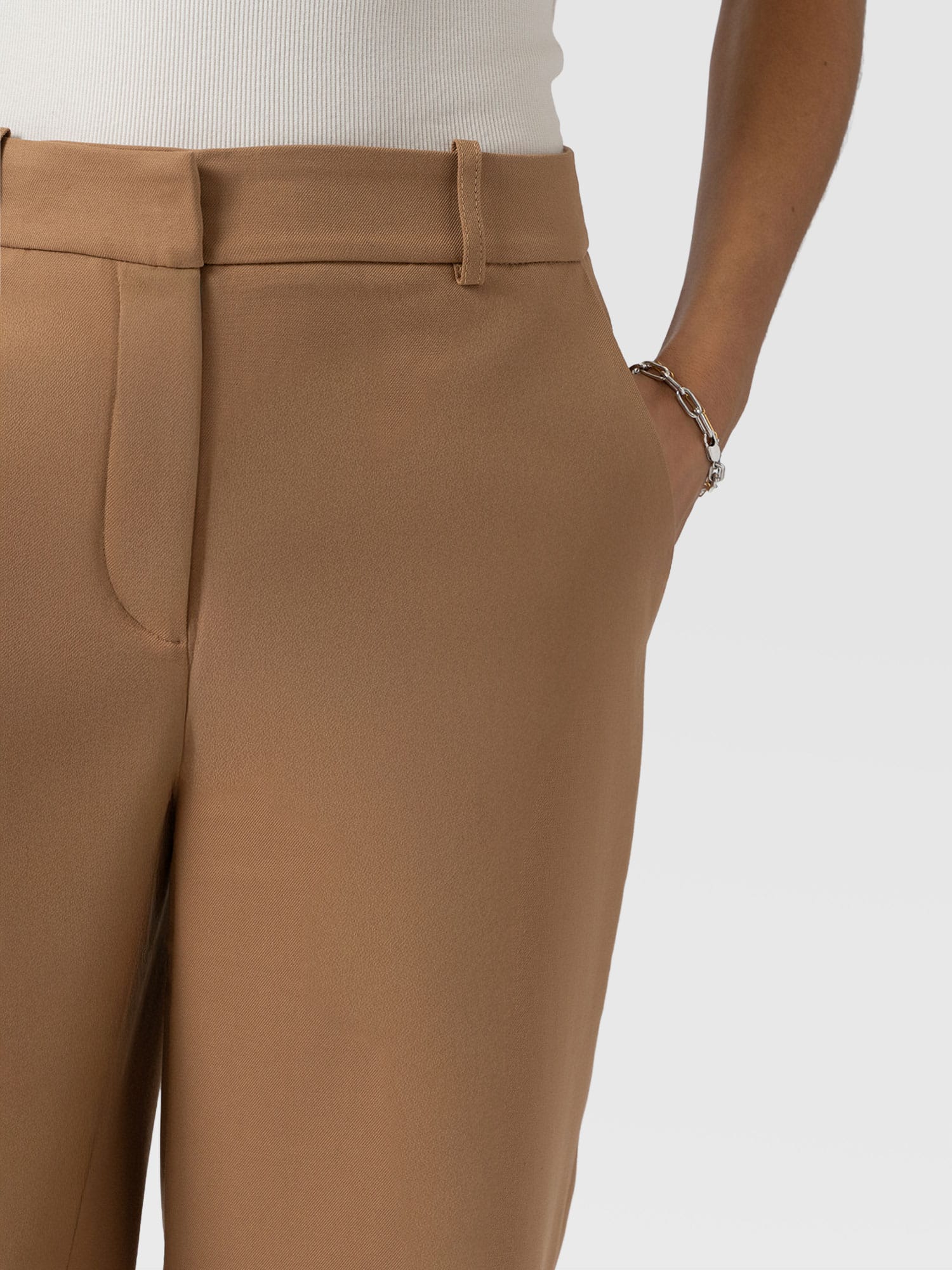 Argent Wide Leg Pant Camel - Women's Trousers | Saint + Sofia® UK