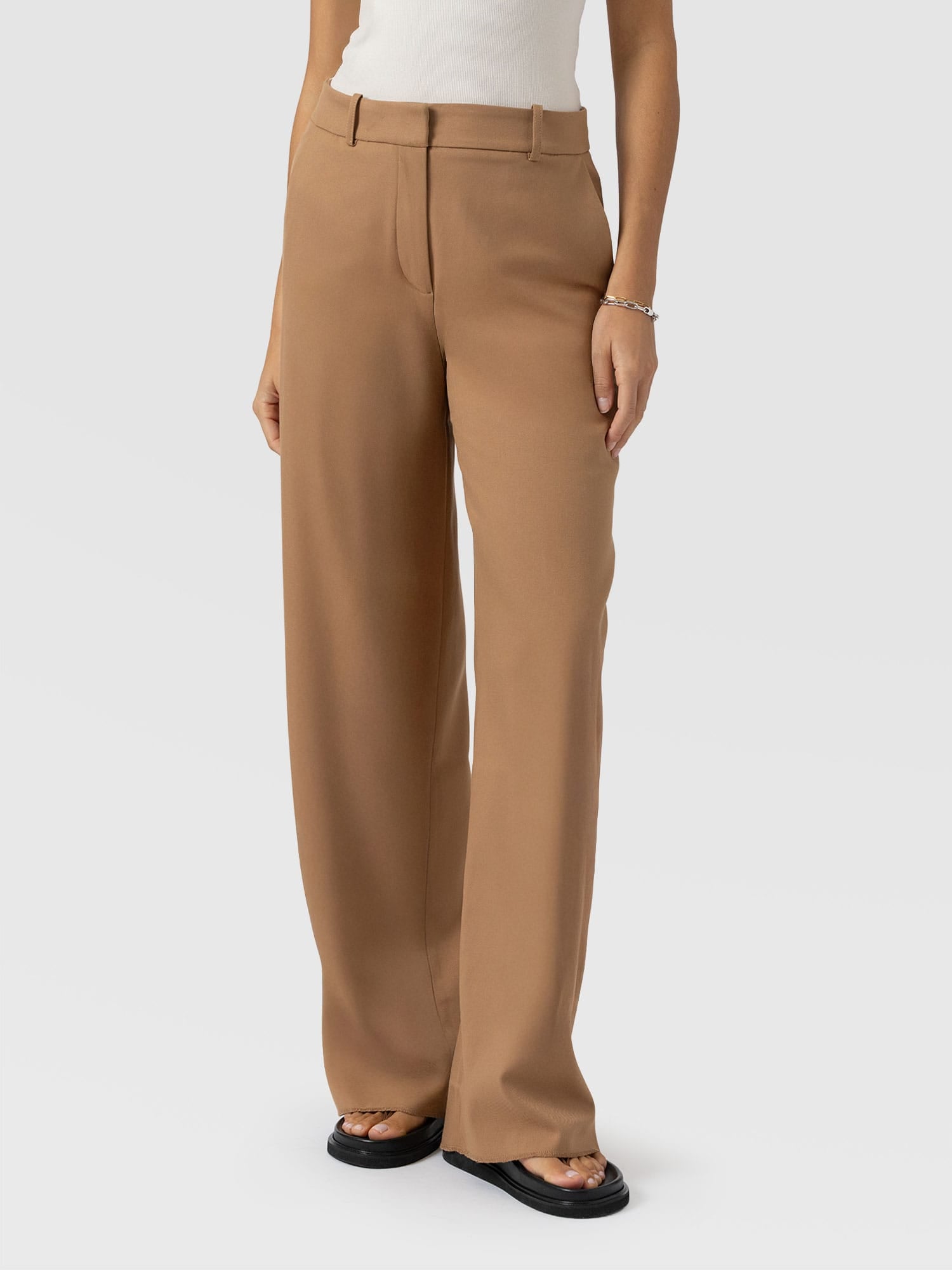 Argent Wide Leg Pant Camel - Women's Trousers | Saint + Sofia® UK