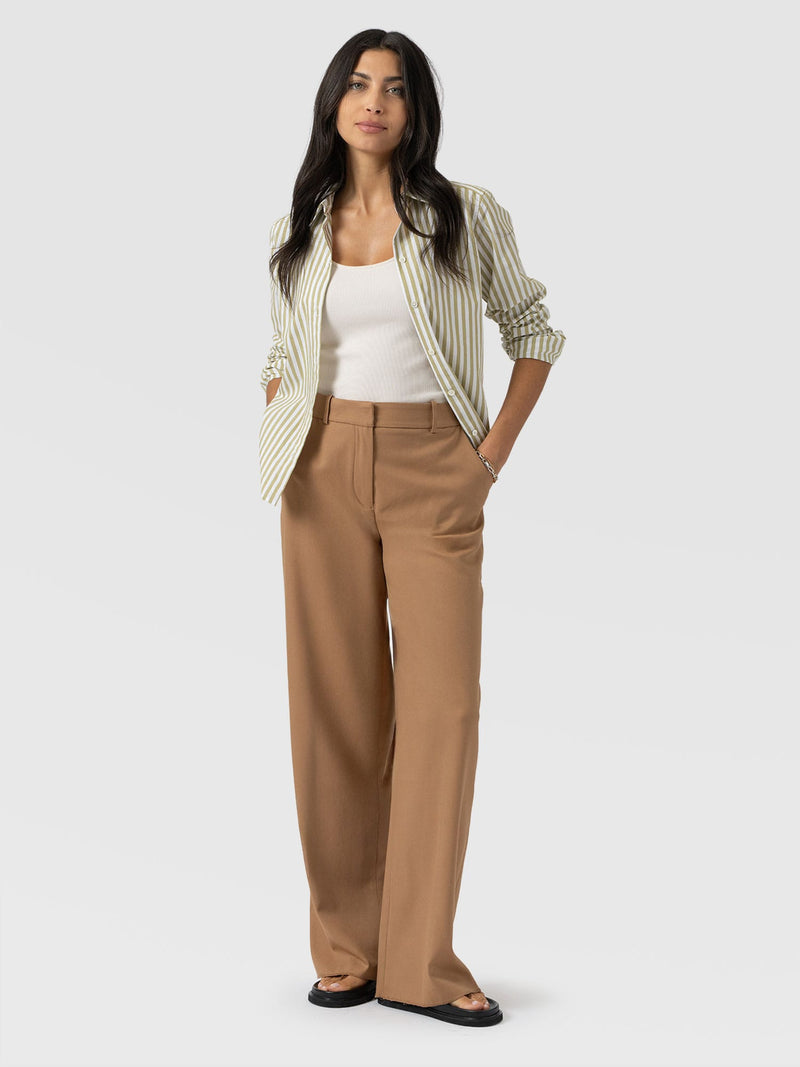 Argent Wide Leg Pant Camel - Women's Trousers | Saint + Sofia® UK
