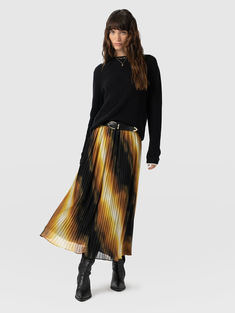 Aria Pleated Skirt  - Yellow Gradient