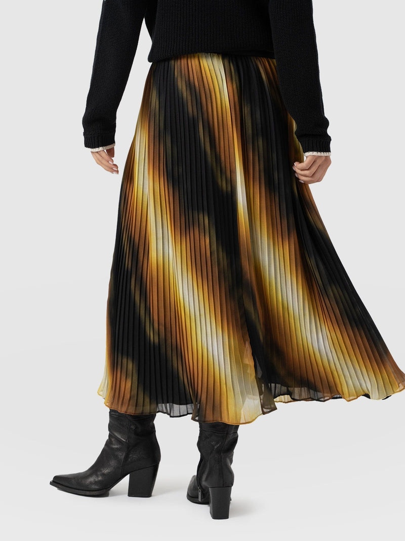Aria Pleated Skirt  - Yellow Gradient