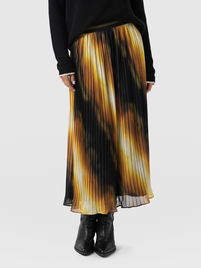 Aria Pleated Skirt  - Yellow Gradient