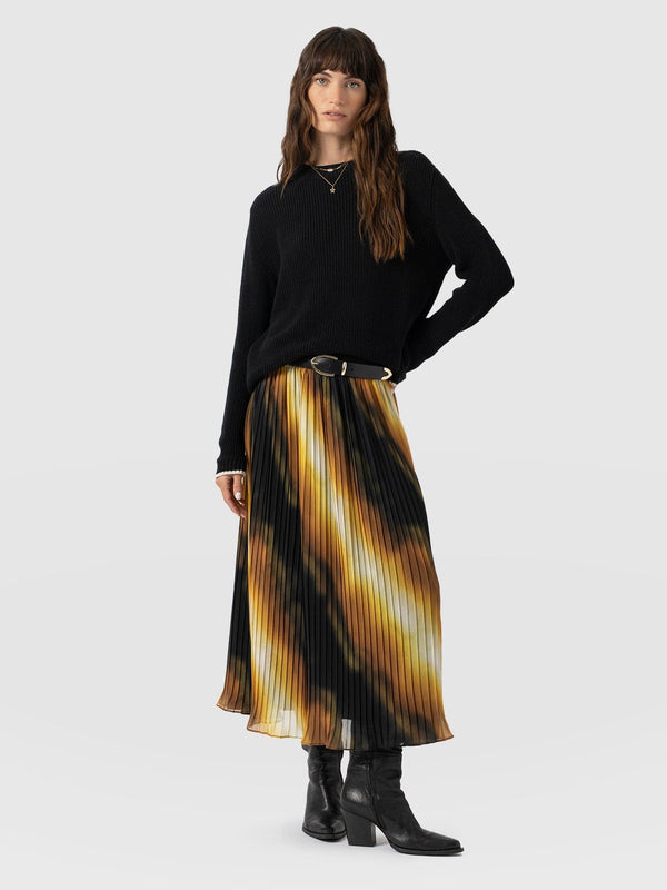 Aria Pleated Skirt  - Yellow Gradient