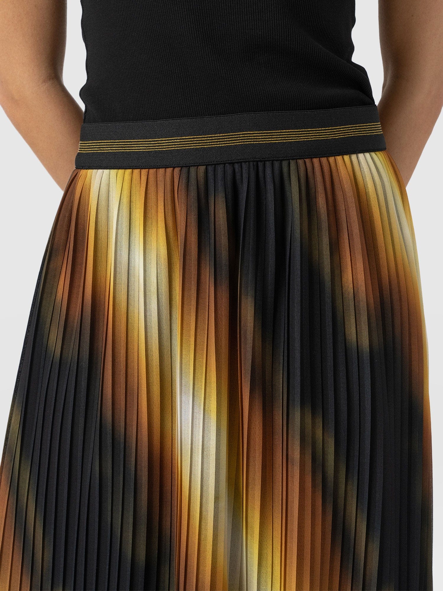 Aria Pleated Skirt  - Yellow Gradient - Women's Skirts | Saint and Sofia® UK
