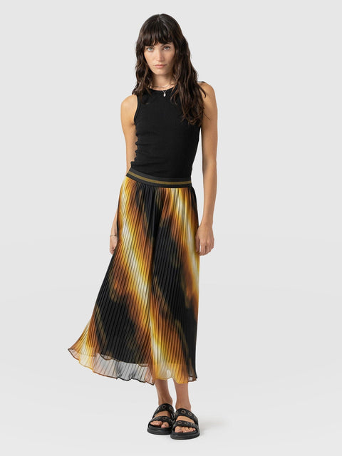 Aria Pleated Skirt  - Yellow Gradient - Women's Skirts | Saint and Sofia® UK