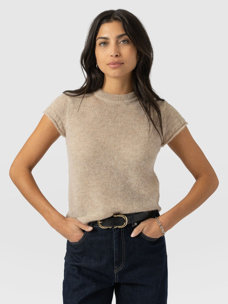 Ariella Baby Tee - Beige - Women's Jumpers | Saint + Sofia® UK