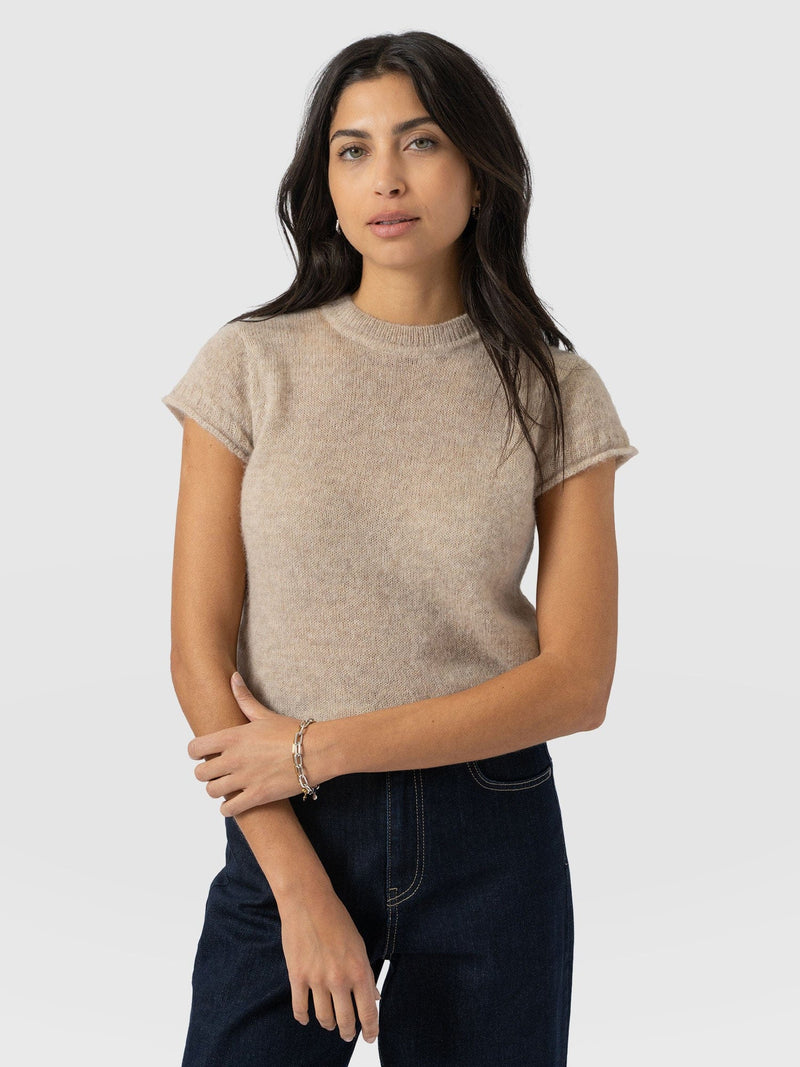 Ariella Baby Tee - Beige - Women's Jumpers | Saint + Sofia® UK