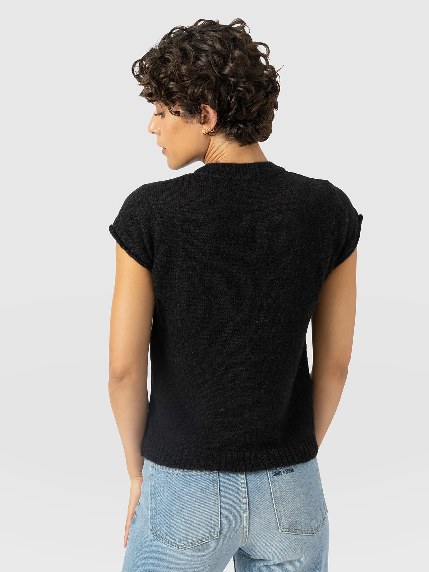 Ariella Baby Tee - Black - Women's Jumpers | Saint and Sofia® UK