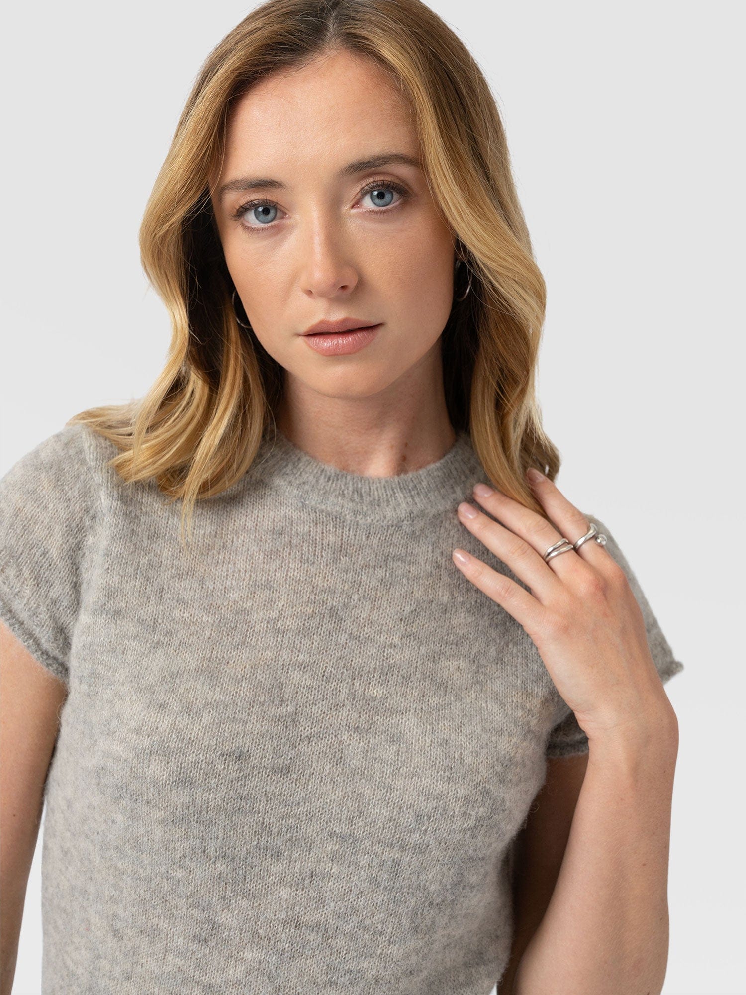 Ariella Baby Tee - Grey - Women's Jumpers | Saint + Sofia® UK