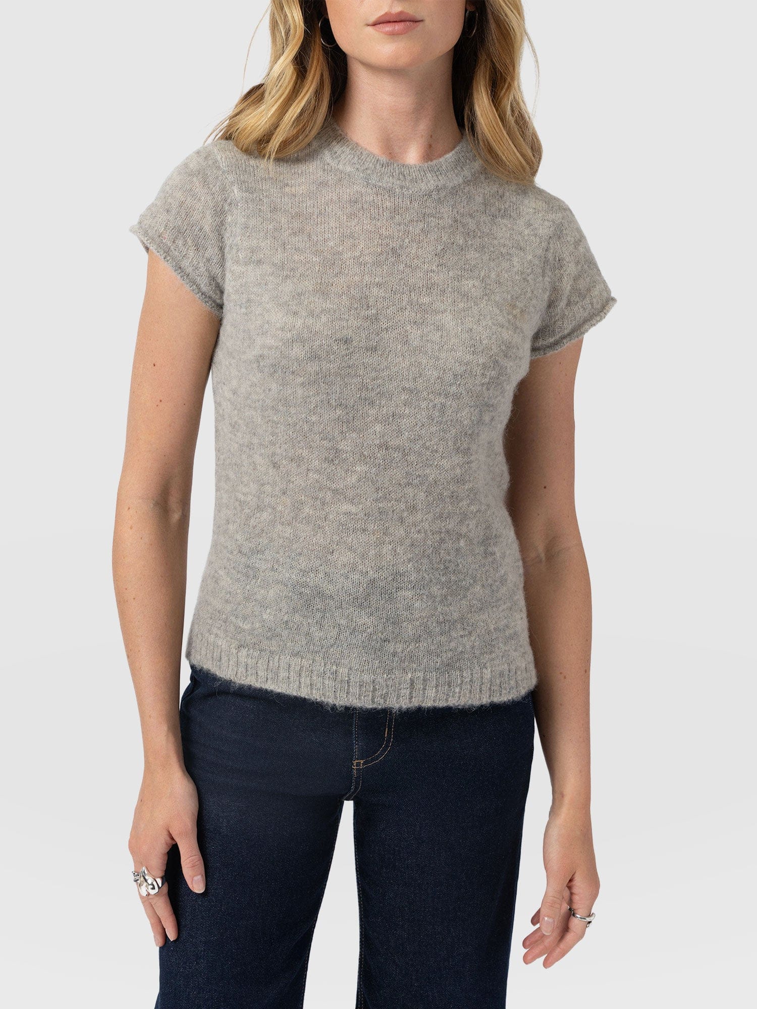 Ariella Baby Tee - Grey - Women's Jumpers | Saint + Sofia® UK