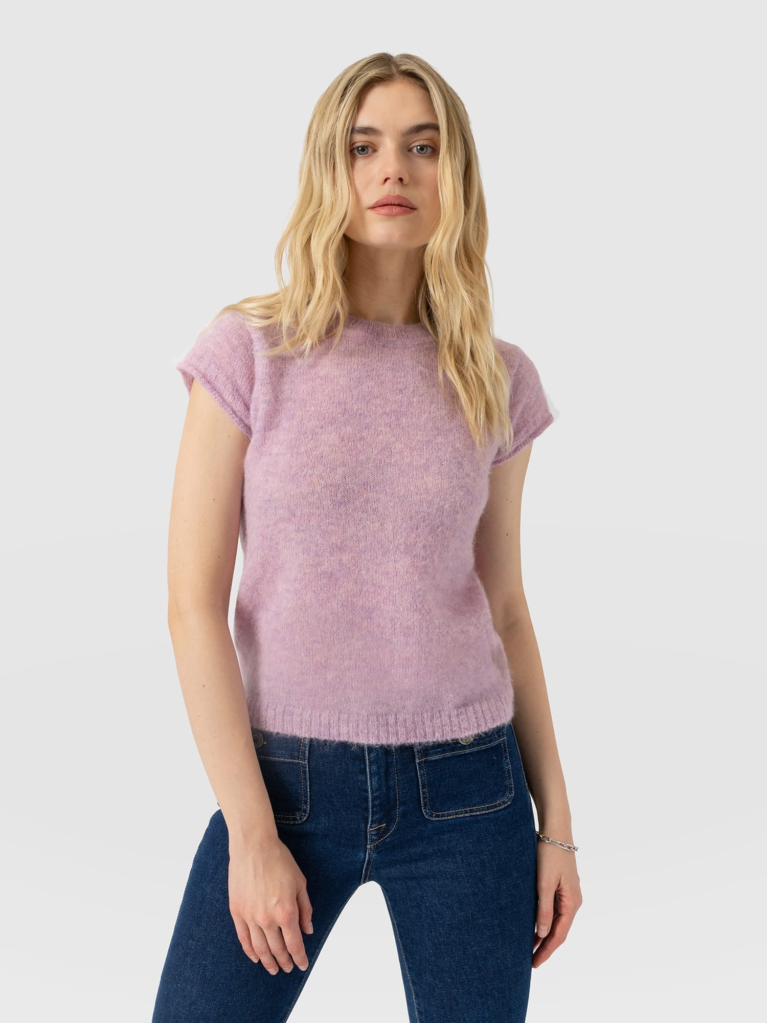 Ariella Baby Tee - Lilac Pink - Women's Jumpers | Saint and Sofia® UK