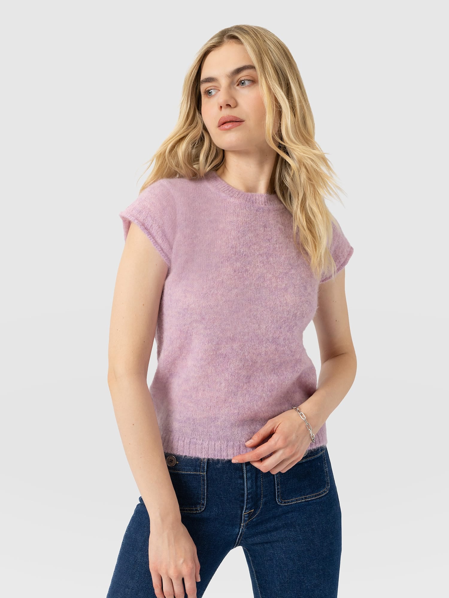 Ariella Baby Tee - Lilac Pink - Women's Jumpers | Saint and Sofia® UK