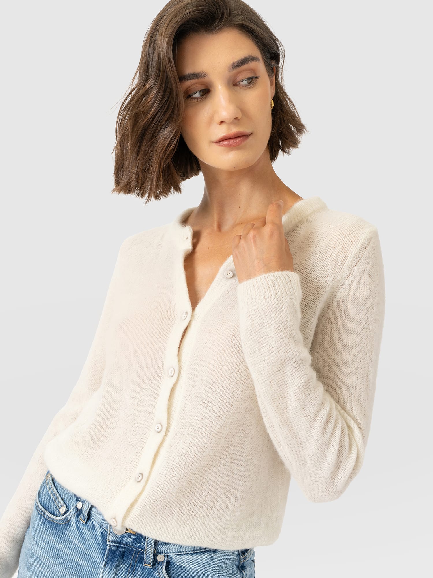 Ariella Cardigan - Cream - Women's Jumpers | Saint and Sofia® UK