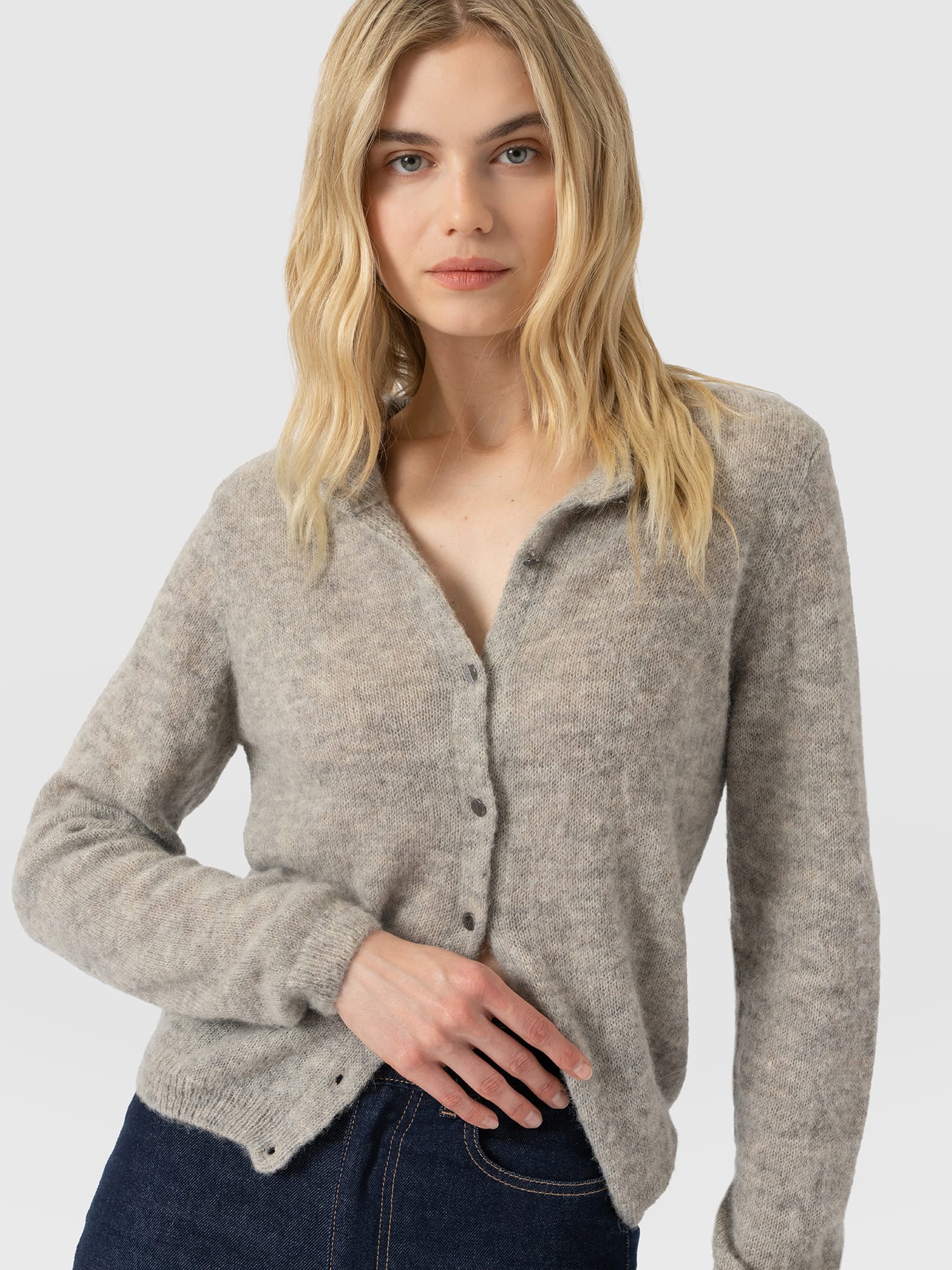 Ariella Cardigan Grey - Women's Cardigans | Saint and Sofia® UK