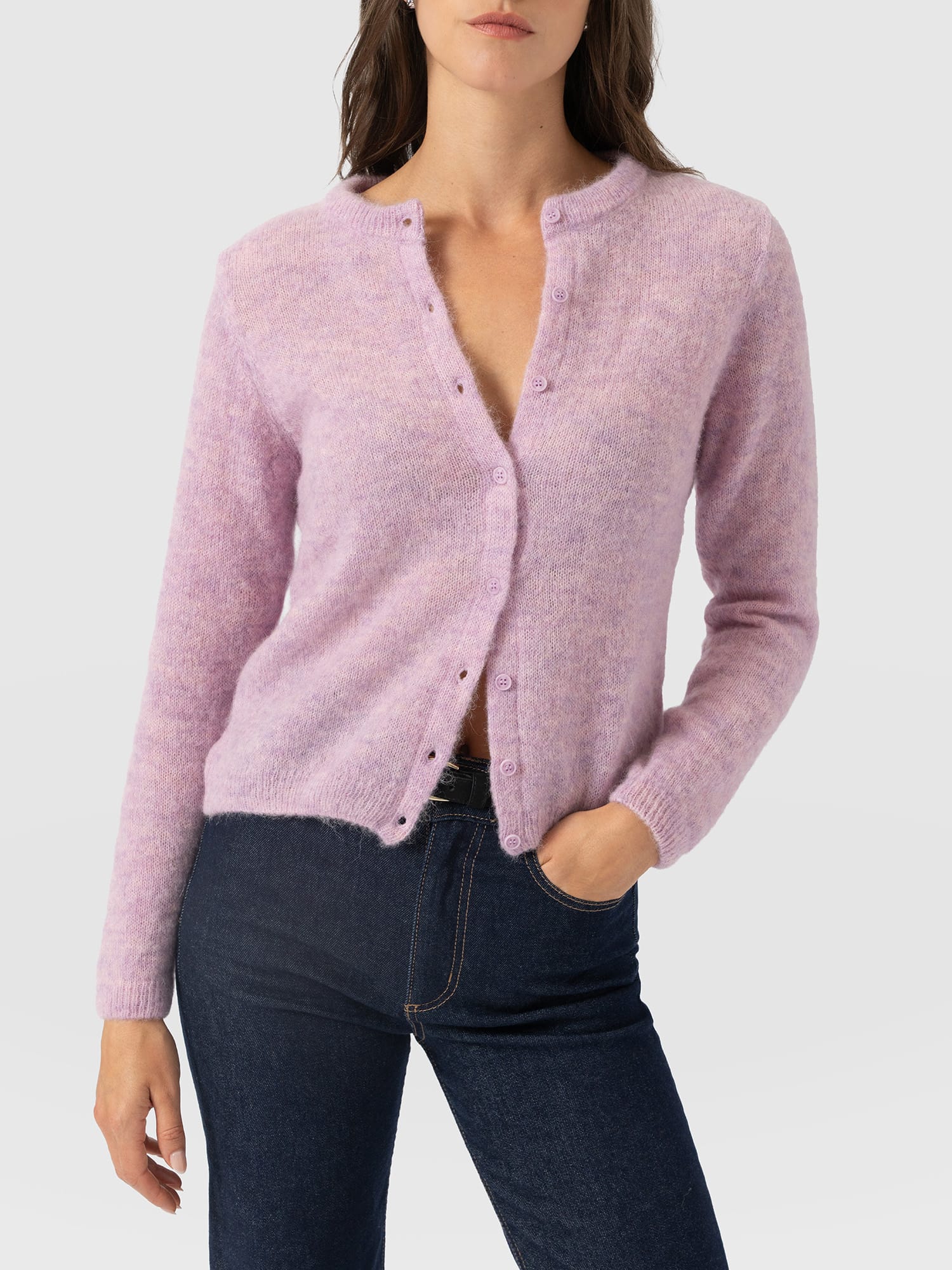 Ariella Cardigan - Lilac Pink - Women's Jumpers | Saint and Sofia® UK
