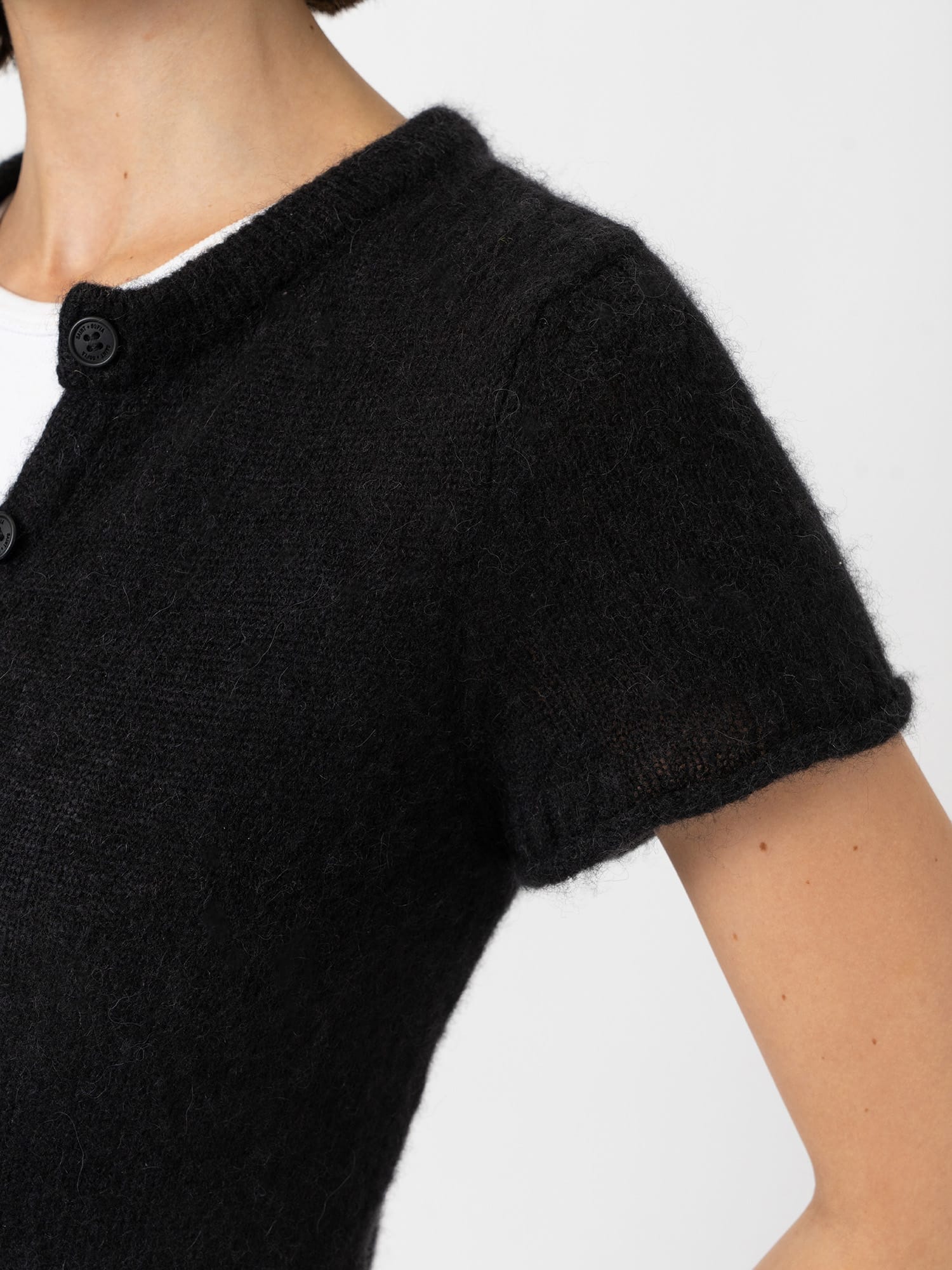 Ariella Short Sleeve Cardigan - Black