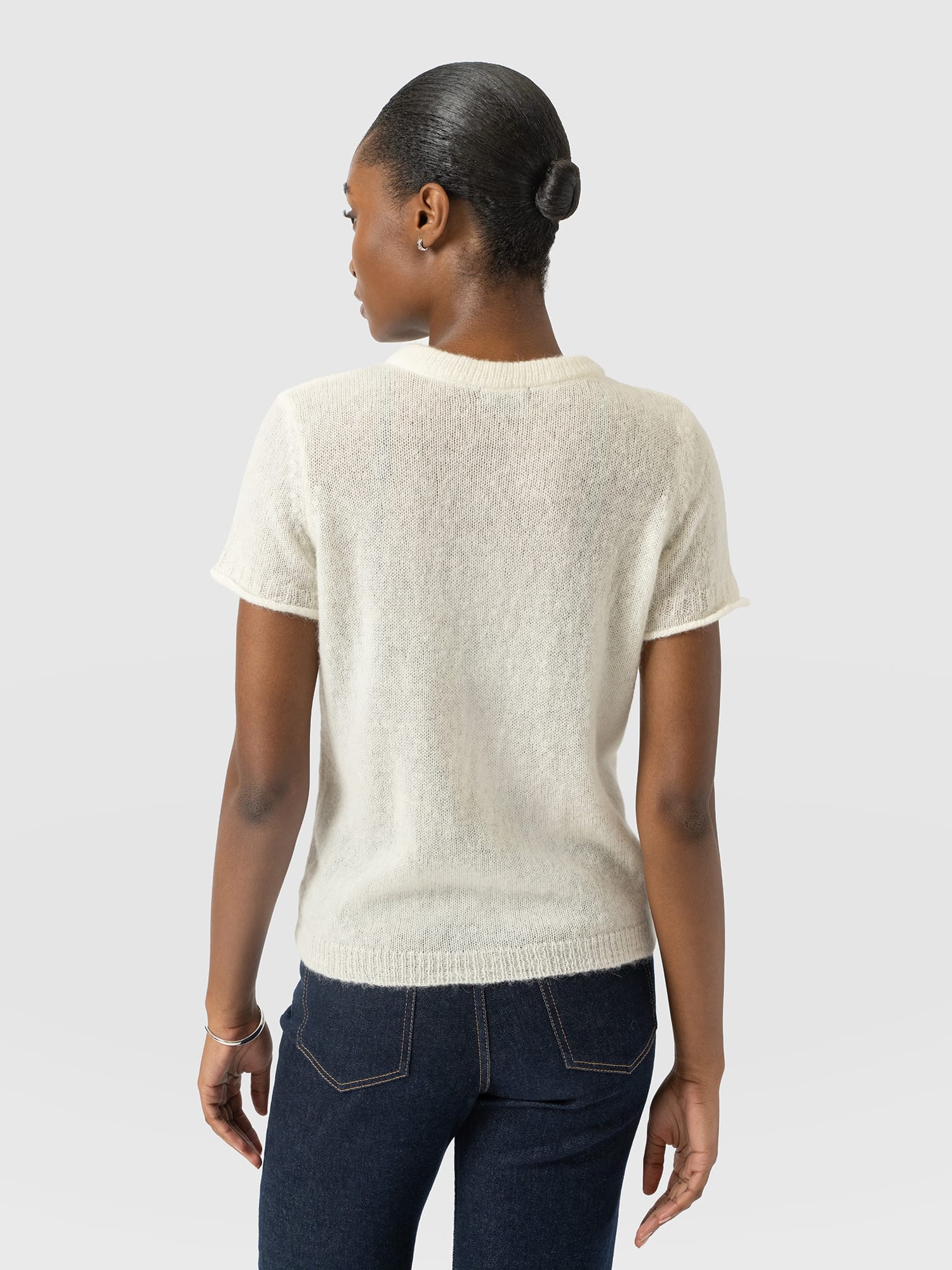 Ariella Short Sleeve Cardigan - Cream - Women's Jumpers | Saint and Sofia® UK