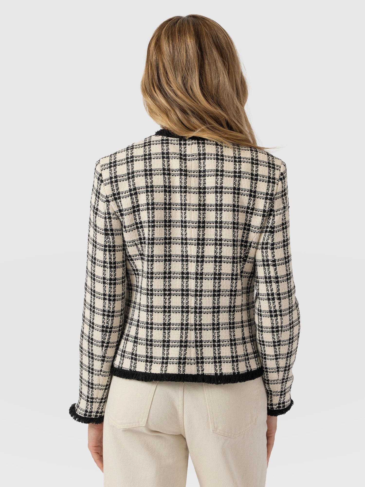 Ashby Jacket - Black/White Check - Women's Jackets | Saint + Sofia® UK