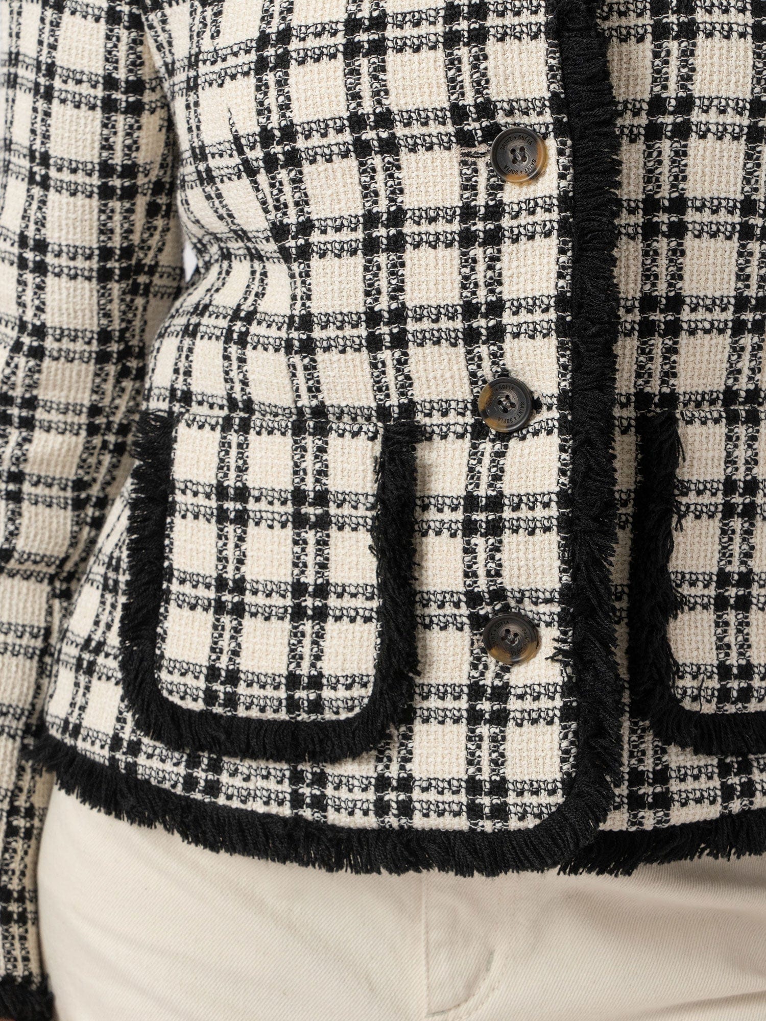 Ashby Jacket - Black/White Check - Women's Jackets | Saint + Sofia® UK