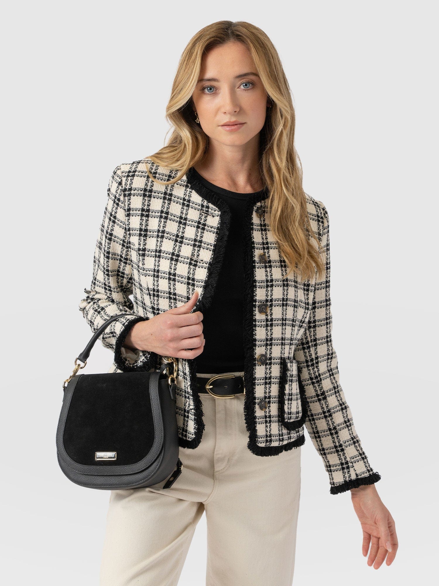 Ashby Jacket - Black/White Check - Women's Jackets | Saint + Sofia® UK