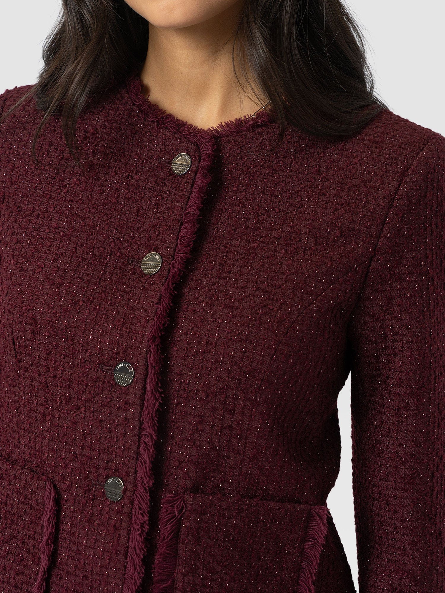 Ashby Jacket Maroon - Women's Jackets | Saint + Sofia® UK