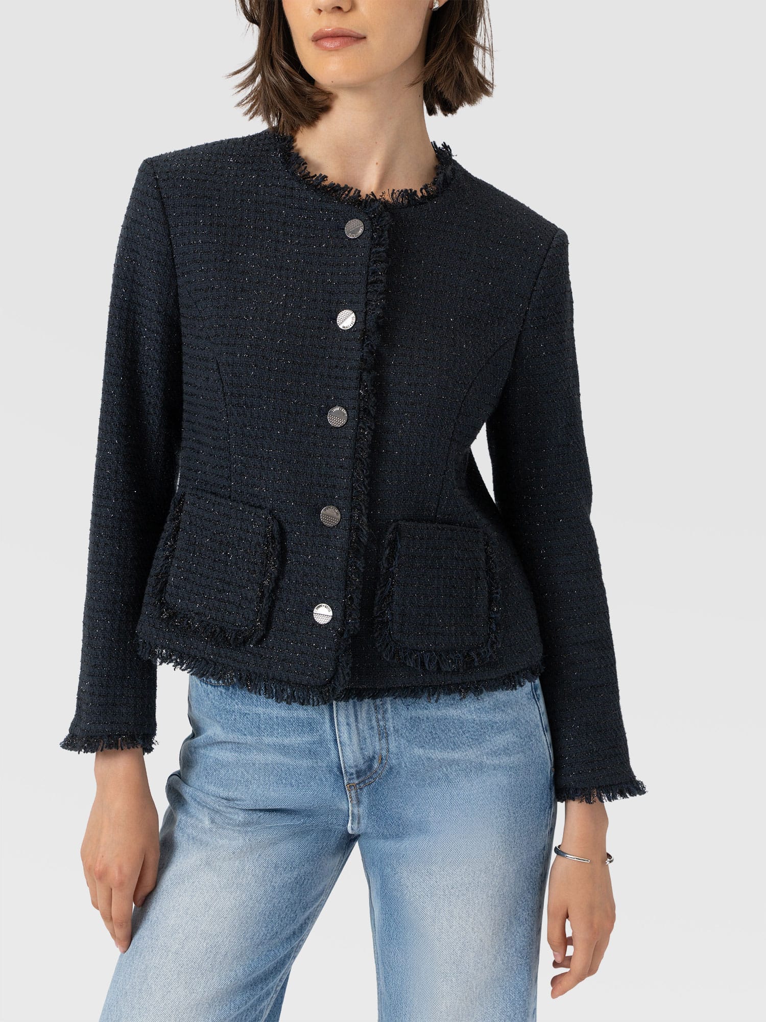 Ashby Jacket Navy - Women's Jackets | Saint and Sofia® UK