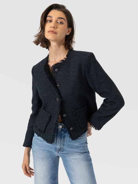 Ashby Jacket Navy - Women's Jackets | Saint and Sofia® UK