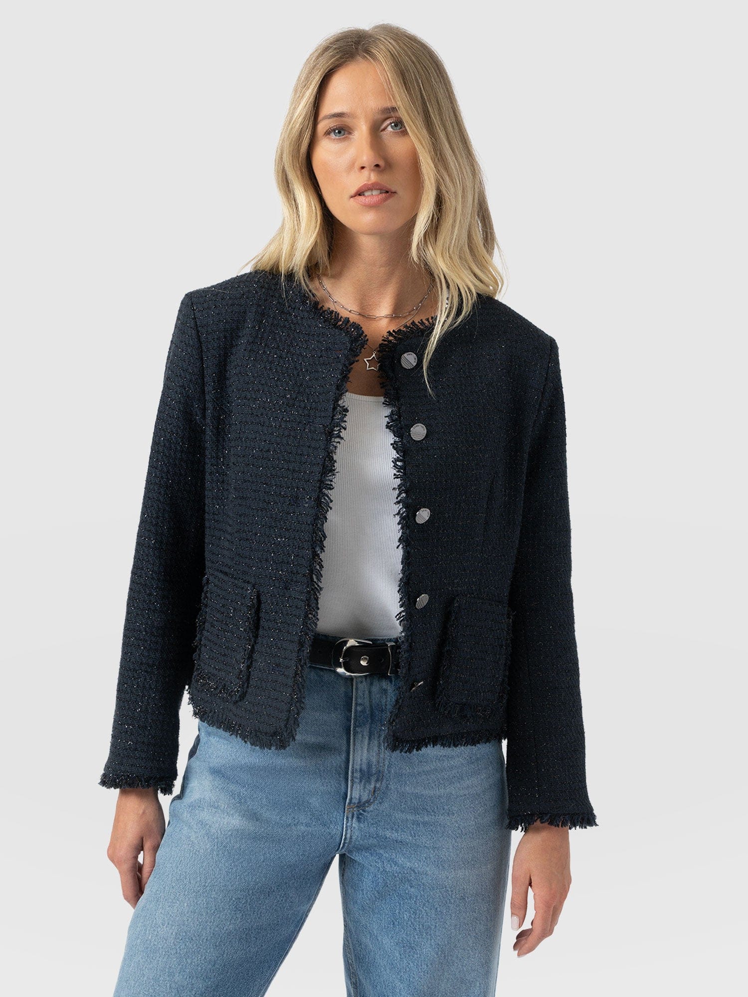 Ashby Jacket Navy - Women's Jackets | Saint + Sofia® UK