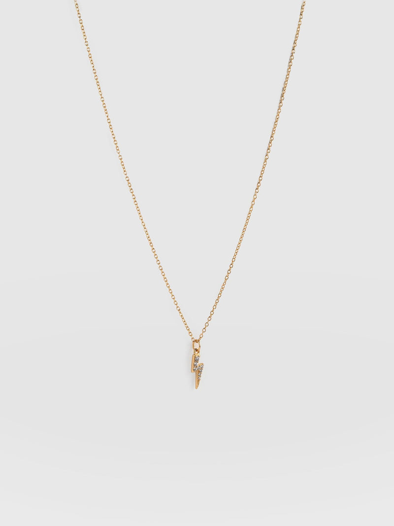 Astral Lightning Charm Necklace - Gold
