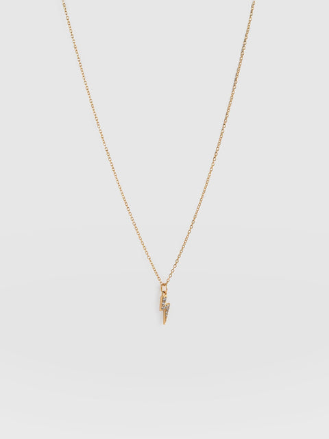 Astral Lightning Charm Necklace Gold - Women's Jewellery | Saint + Sofia® UK
