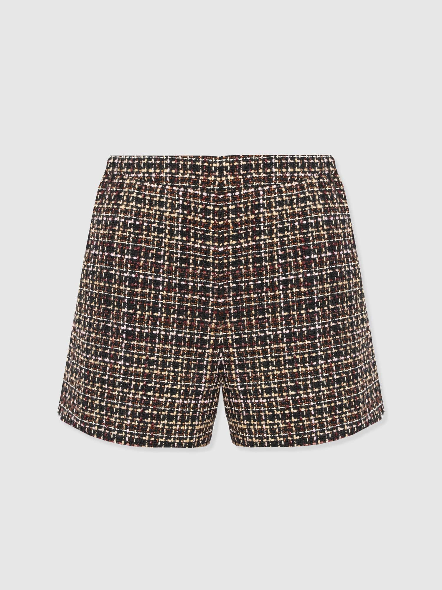 Astrid Short - Black/Burgundy/Gold Boucle - Women's Shorts | Saint + Sofia® UK