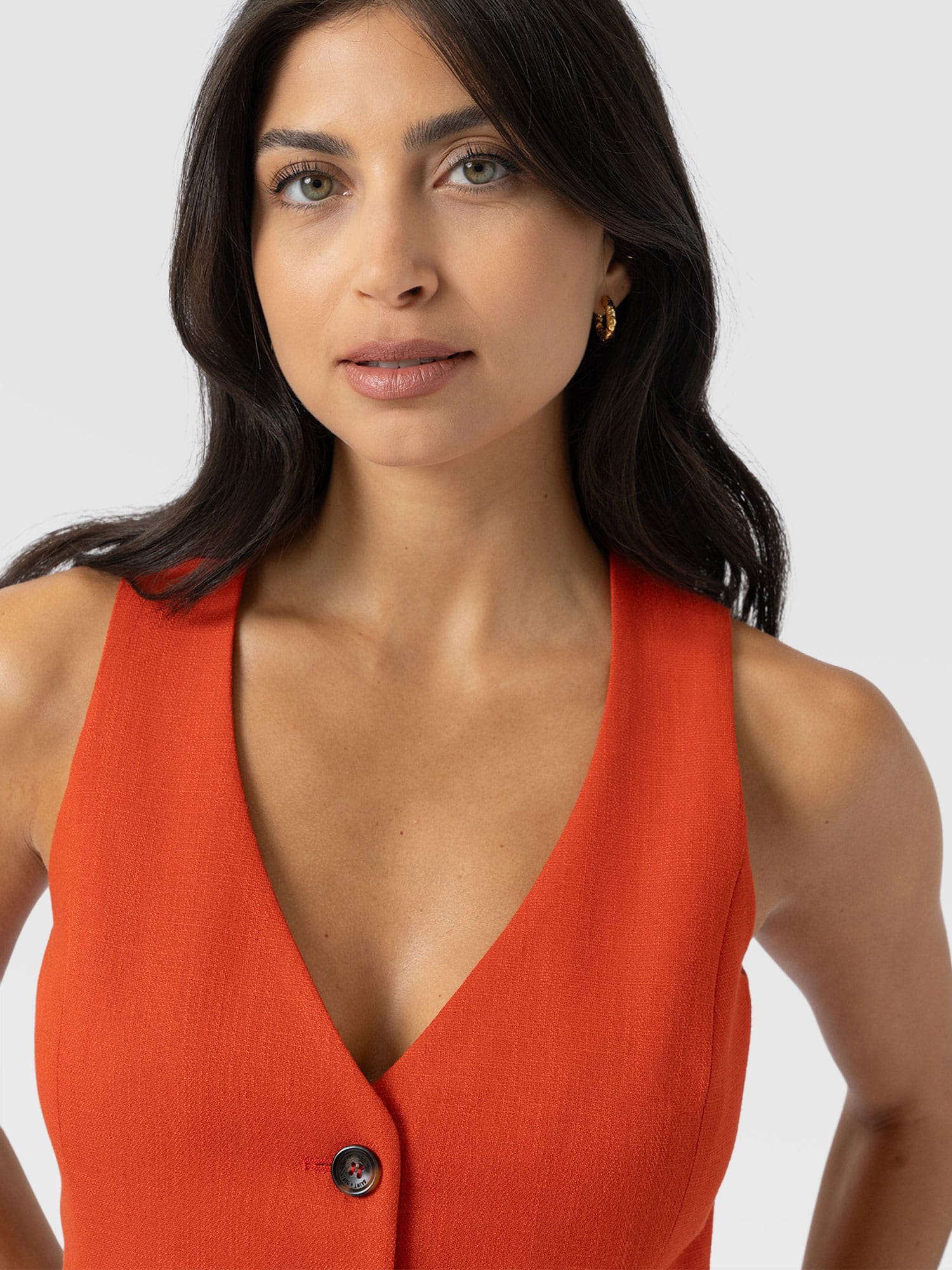 Astrid Waistcoat - Burnt Orange - Women's Jackets | Saint + Sofia® UK