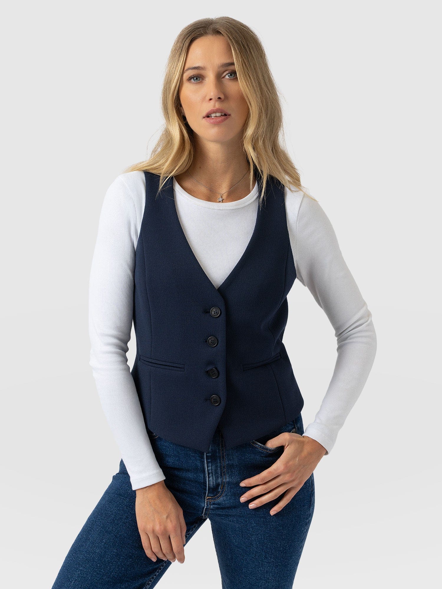 Astrid Waistcoat - Navy