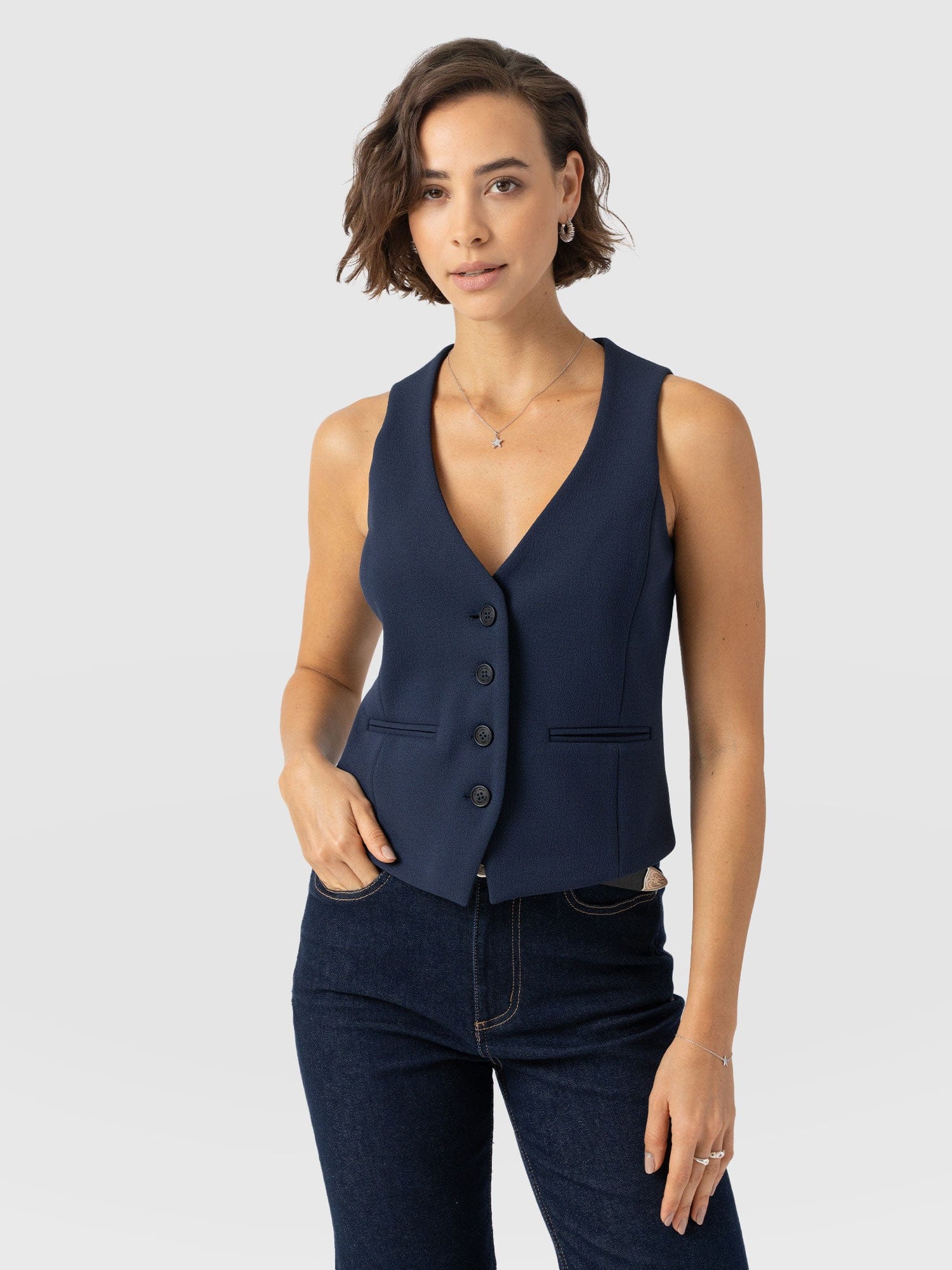 Astrid Waistcoat - Navy