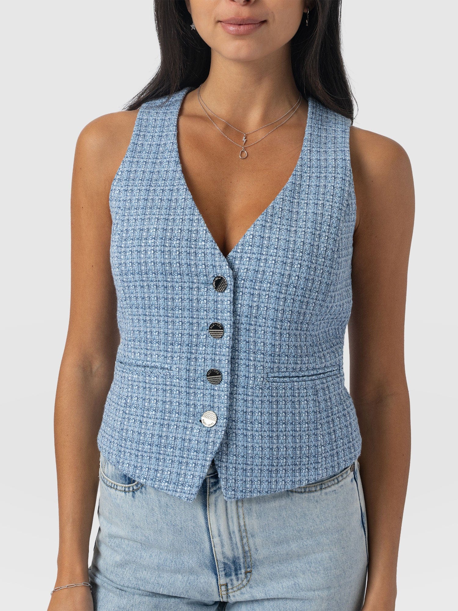 Astrid Waistcoat - Pale Blue