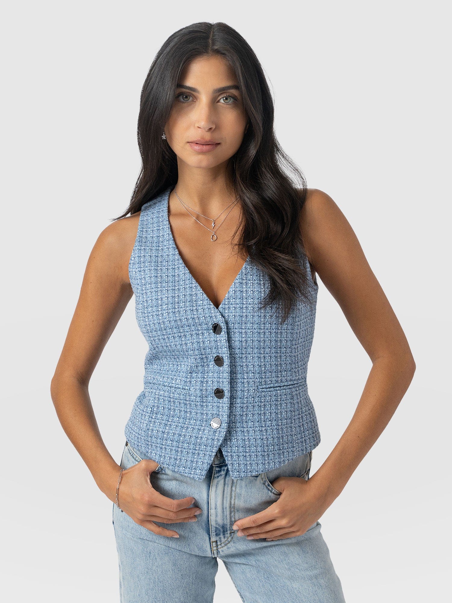 Astrid Waistcoat - Pale Blue