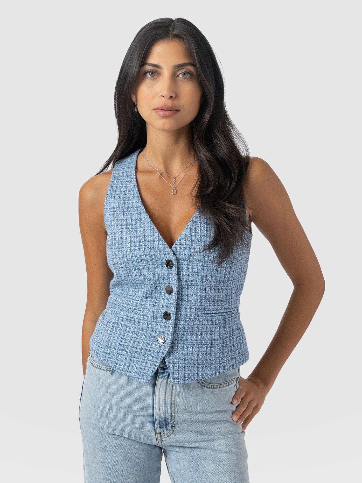 Astrid Waistcoat - Pale Blue